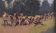 Frederic Remington Scream of Shrapnel at San Juan Hill (mk43) oil on canvas